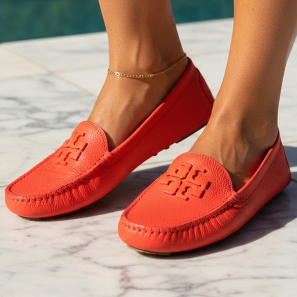 Tory Burch Shoes - NWOB Tory Burch Lowell 2 Driver Shoes Shoes Spicy Orange Tumbled Leather 8 M